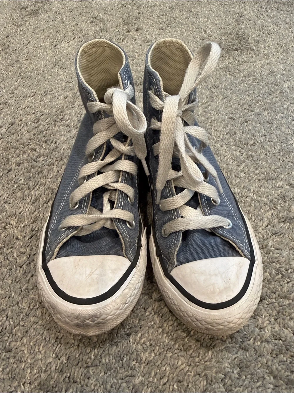 Converse | Kids High-Top Canvas Sneakers in Slate Blue and White